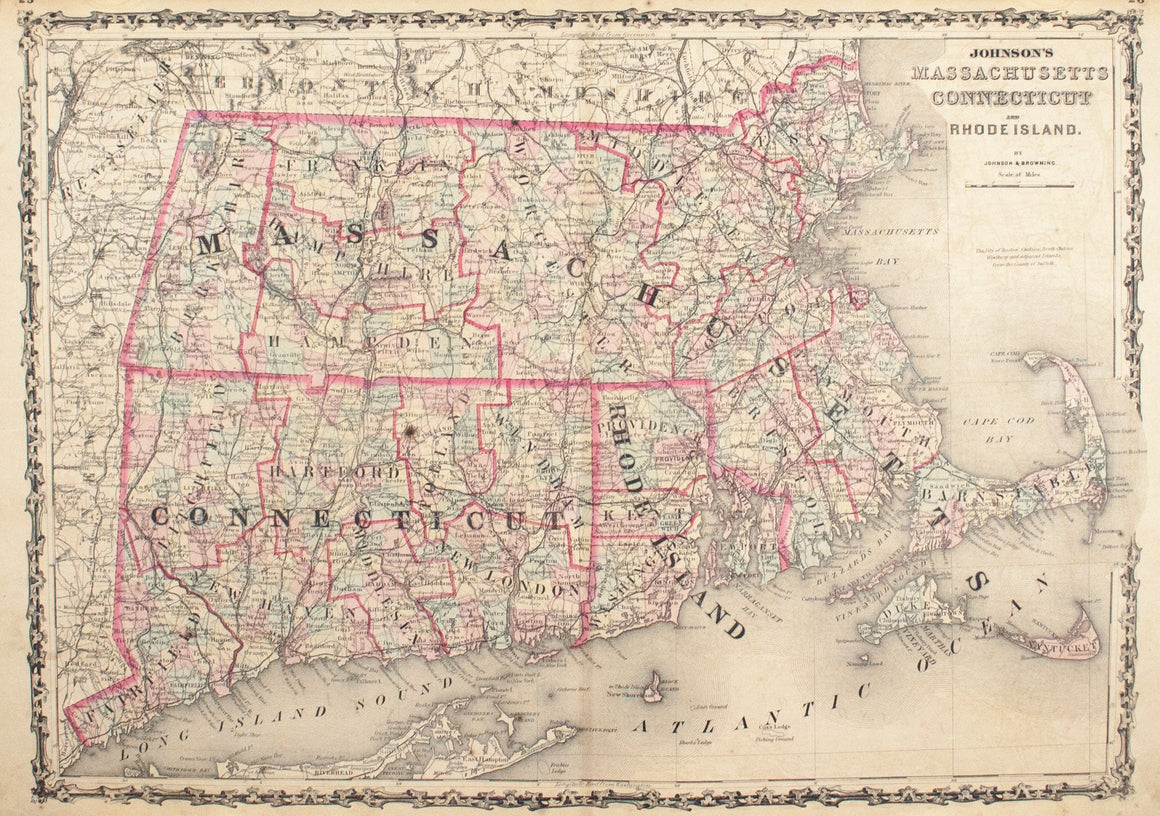 1860 Massachusetts, Connecticut and Rhode Island - Johnson