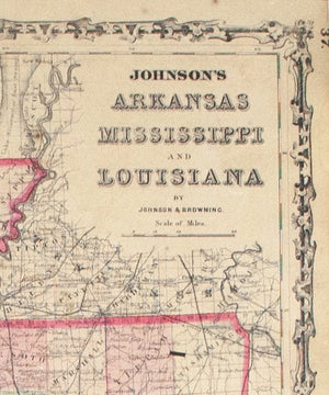 1860 Arkansas Mississippi and Louisiana - Johnson