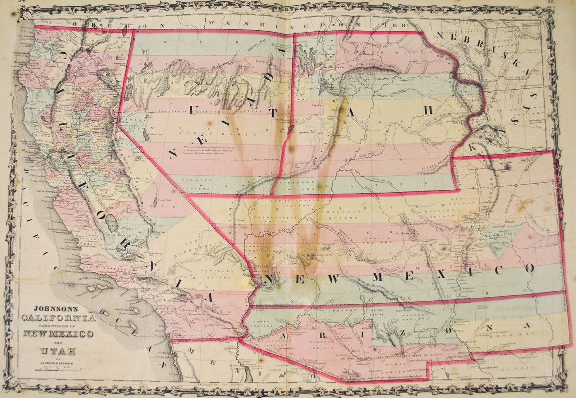 1860 California New Mexico Utah Territory - Johnson
