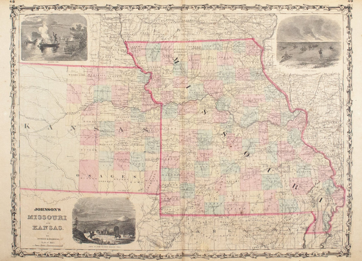 1860 Missouri and Kansas - Johnson