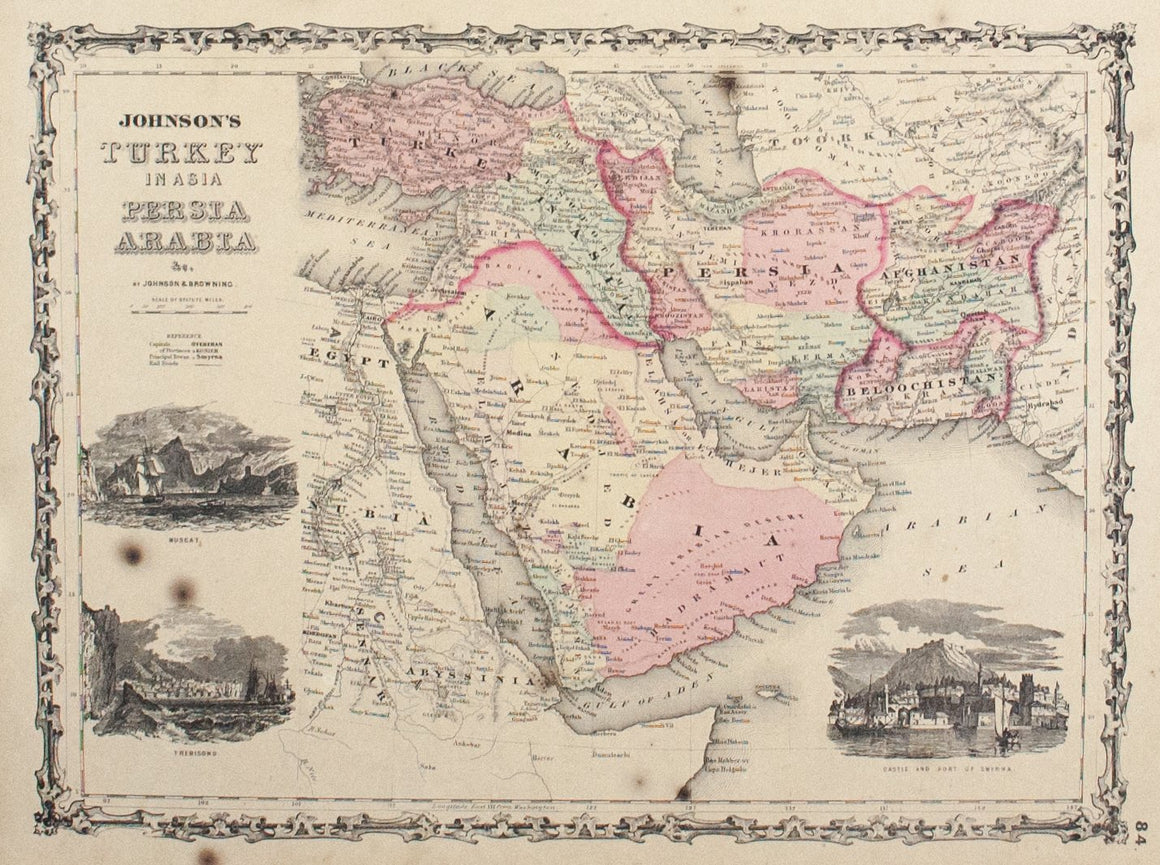 1860 Turkey in Asia, Persia Arabia Etc. - Johnson