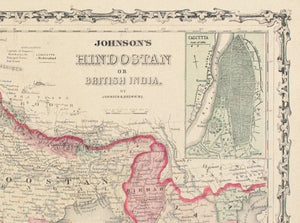 1860 Hinostan or Brittish India - Johnson