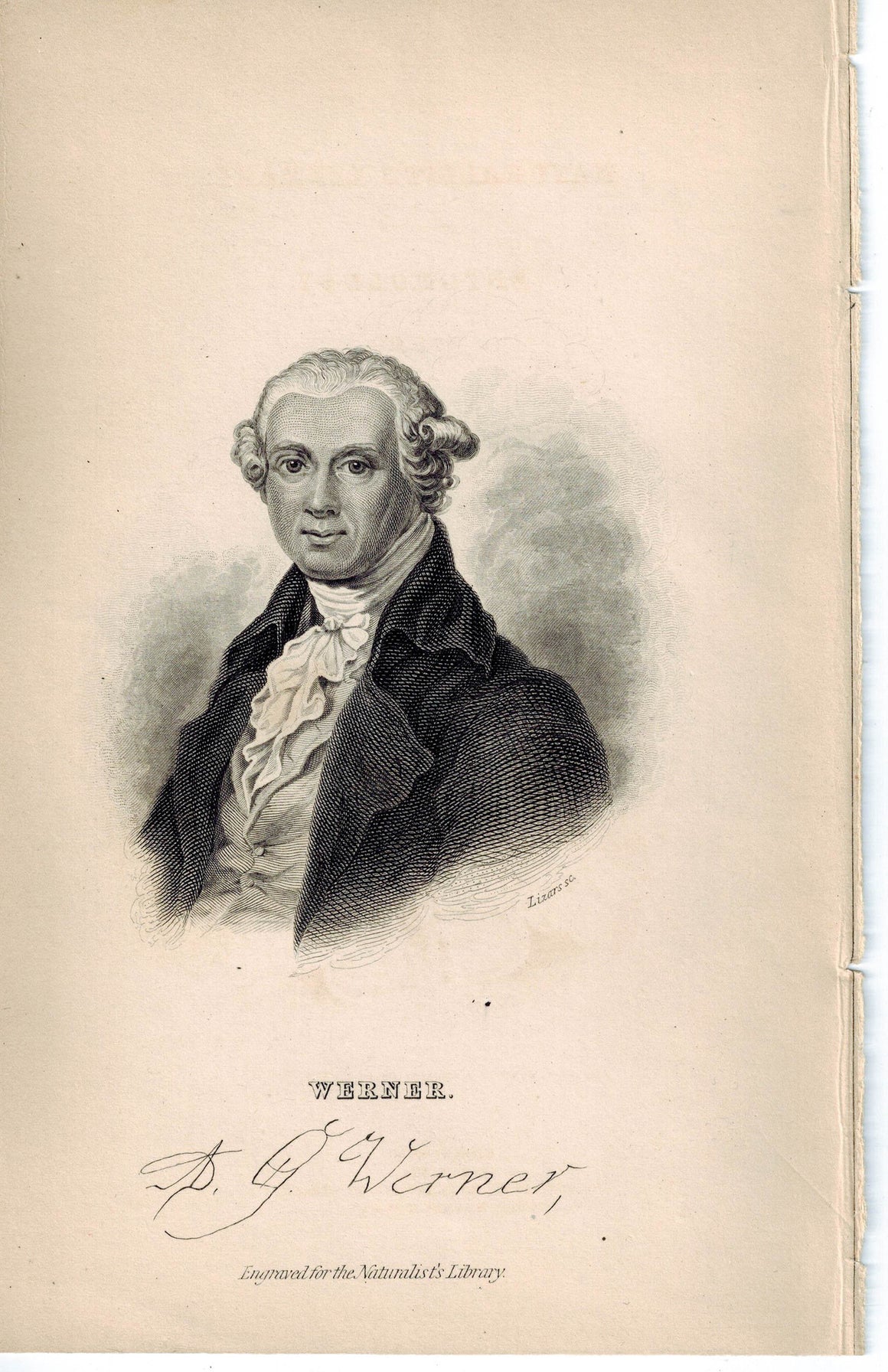 Werner Portrait Naturalist's Library 1835 Hand Color Engraved Print W. Jardine