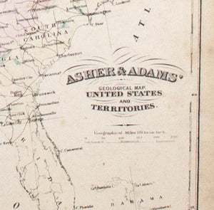 1872 Asher & Adams United States and Territories