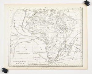 1857 Tef 5 Physical Map of Africa - JG Heck