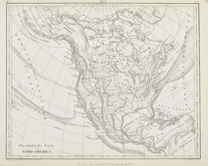 1857 Tef 6 Physical Map of North America - JG Heck