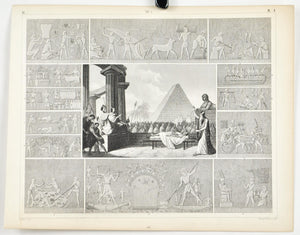 Egypt Hieroglyphs Court of the Dead Antique Print 1857