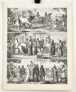 Middle Eastern Costumes Antique Print 1857