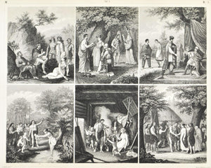 German Culture Wedding Gauls Antique Print 1857